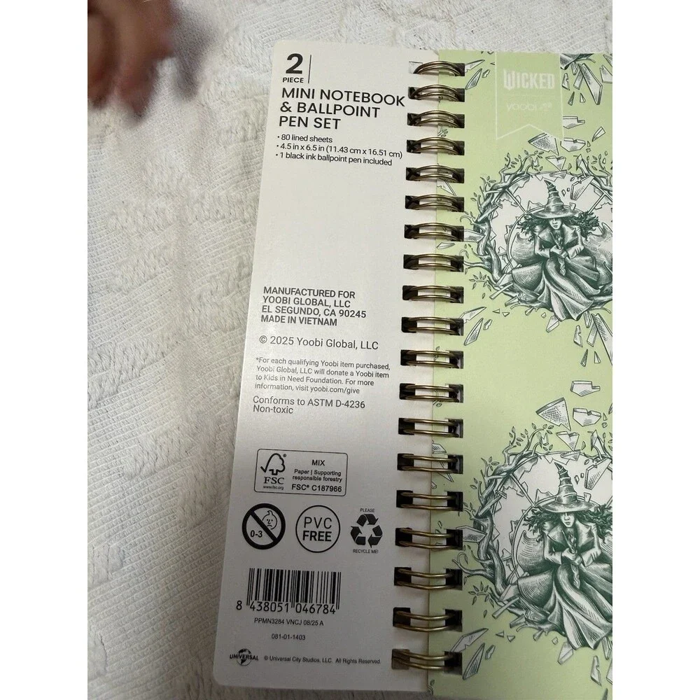 NEW Wicked x Yoobi Journal Gift Set Pen Stickers School Supplies 2025